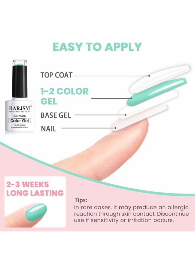 RARJSM Cotton Candy Gel Nail Polish Kit, Pastel Gel Polish Macaron Colors Collection Pink Purple Yellow Green Blue Nail Polish Set, 6PCS 7.5ML Spring Summer Color Gel Nail Polish,Curing Required - Image 5