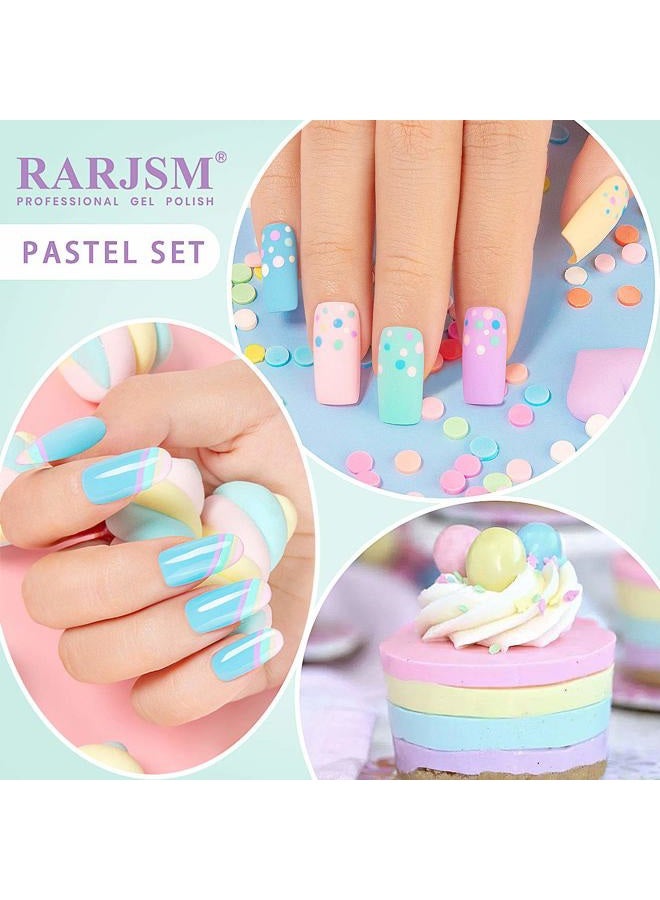 RARJSM Cotton Candy Gel Nail Polish Kit, Pastel Gel Polish Macaron Colors Collection Pink Purple Yellow Green Blue Nail Polish Set, 6PCS 7.5ML Spring Summer Color Gel Nail Polish,Curing Required - Image 4