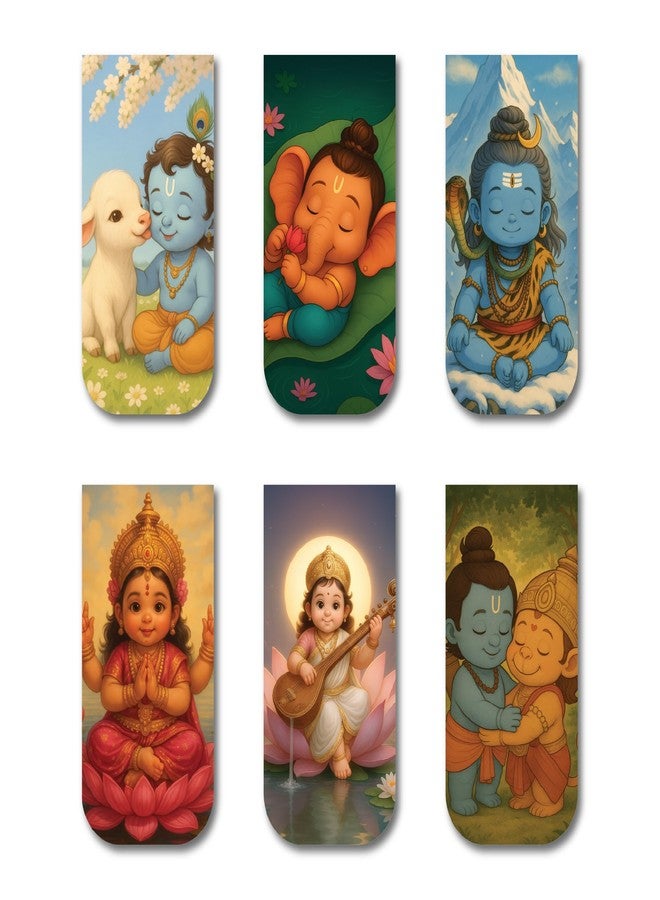 OneOclock Sanatani Magnetic Bookmarks Set of 6, Cute Magnetic Bookmarks - Image 1