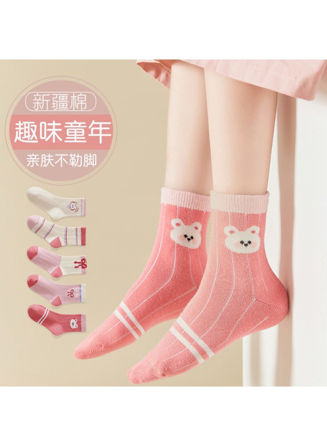 Fenton Cartoon Cute Mid-large Kids/teens Student Socks - Girls' Spring/autumn Cotton Socks For Children & Girls - Image 3