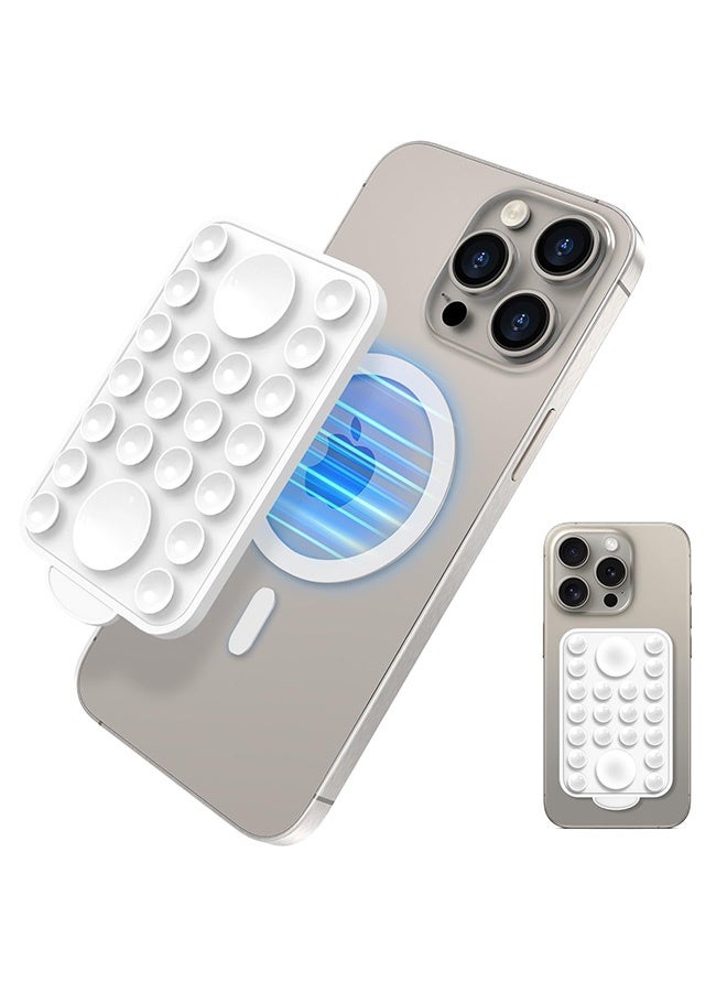 Peachjoy Suction Cup Phone Mount for Mag-Safe, Magnetic Suction Cup, for Shower Wall Cell Videos Selfies Creator Sharer, TikTok Videos and Selfies, Mirror Shower Phone Holder - Image 1