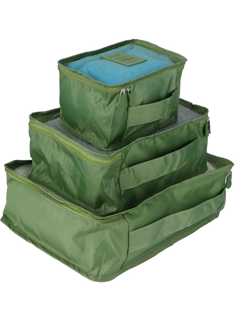 SOLARAE Packing Cubes for Suitcases, 6 Pieces Travel Storage Bag Luggage, Packing Cubes for Backpack, Organiser Bag, Compression Pouches Clothes Suitcase, Packing Organizers, Travel Accessories, Green - Image 2