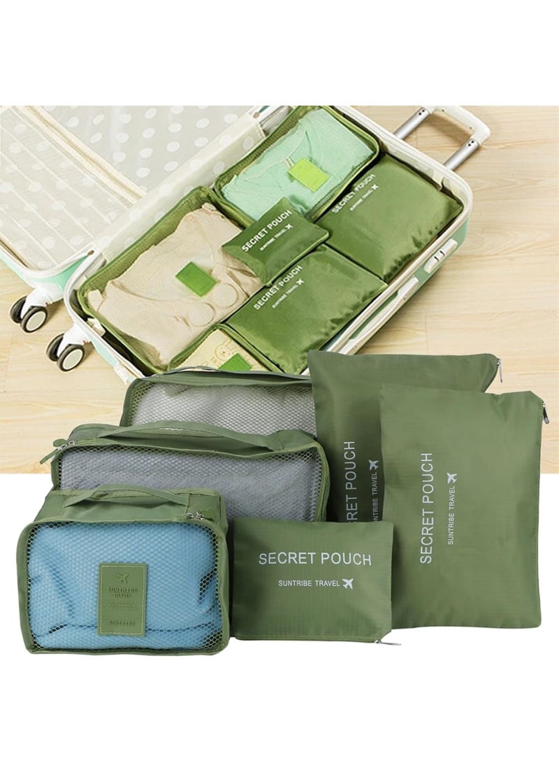 SOLARAE Packing Cubes for Suitcases, 6 Pieces Travel Storage Bag Luggage, Packing Cubes for Backpack, Organiser Bag, Compression Pouches Clothes Suitcase, Packing Organizers, Travel Accessories, Green - Image 4