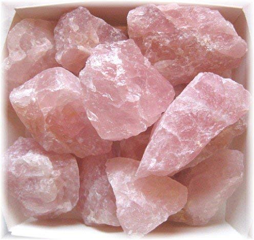 ZUBY CRYSTALS Product Natural Rose Quartz Rough stone Raw Rock for Healing Attract Unconditional Love and Infinite Peace 250 Gram Weight in 4 to 5 Piece  - Image 1