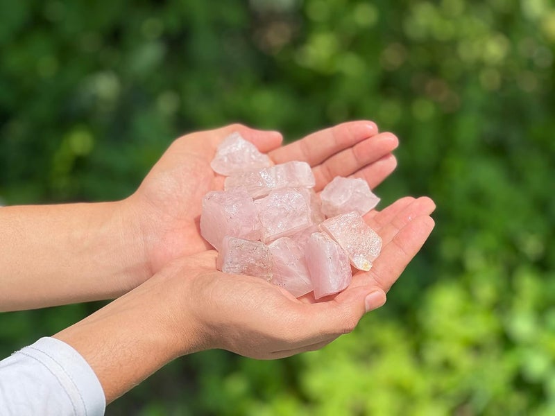 ZUBY CRYSTALS Product Natural Rose Quartz Rough stone Raw Rock for Healing Attract Unconditional Love and Infinite Peace 250 Gram Weight in 4 to 5 Piece  - Image 3