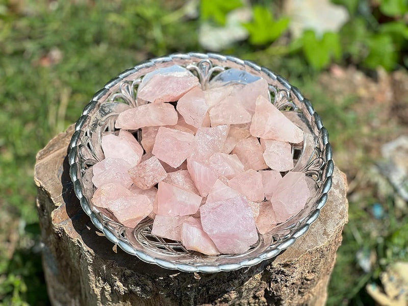 ZUBY CRYSTALS Product Natural Rose Quartz Rough stone Raw Rock for Healing Attract Unconditional Love and Infinite Peace 250 Gram Weight in 4 to 5 Piece  - Image 4