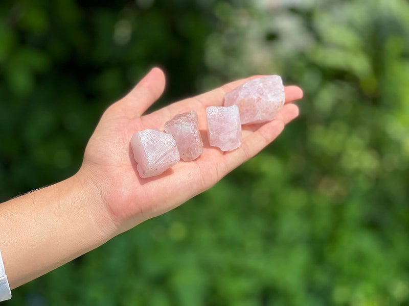 ZUBY CRYSTALS Product Natural Rose Quartz Rough stone Raw Rock for Healing Attract Unconditional Love and Infinite Peace 250 Gram Weight in 4 to 5 Piece  - Image 2
