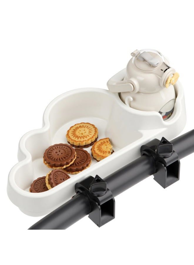 Li & Zhao Universal Stroller Snack Tray Attachment - Universal Snack Tray for Cloud Cup Holder Attachment Plastic Accessories for Baby,Toddler(Beige) - Image 1