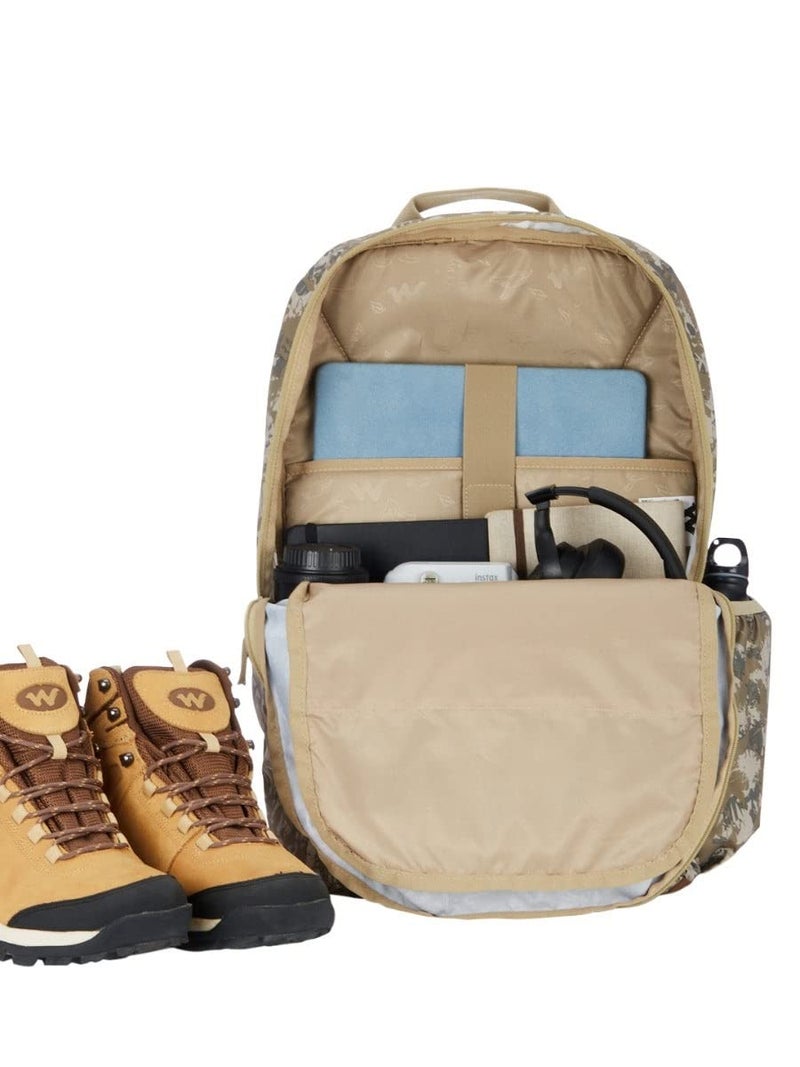 Wildcraft Safara Tactical 1 29L 3 Compartment Laptop Backpack with Rain Cover (12963) (Desert Camo 3), Khaki - Image 5