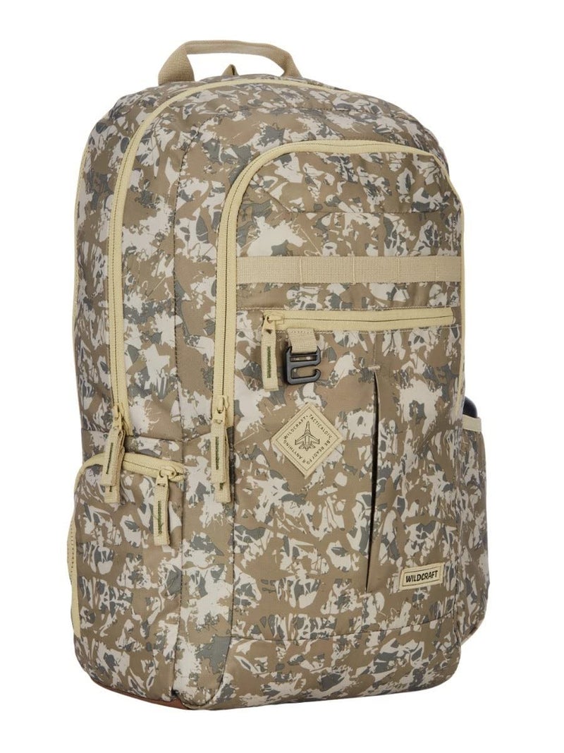 Wildcraft Safara Tactical 1 29L 3 Compartment Laptop Backpack with Rain Cover (12963) (Desert Camo 3), Khaki - Image 2