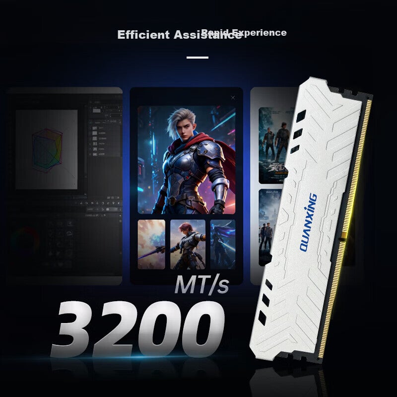 JD Jing Zao كوانشينج DDR4 3200MHz ذاكرة الوصول العشوائي المكتبية 8GB مع مبرد حراري وحدة واحدة تدعم رفع التردد عالية السرعة مستقرة متوافقة مع الألعاب والمكاتب H3200 - Image 2