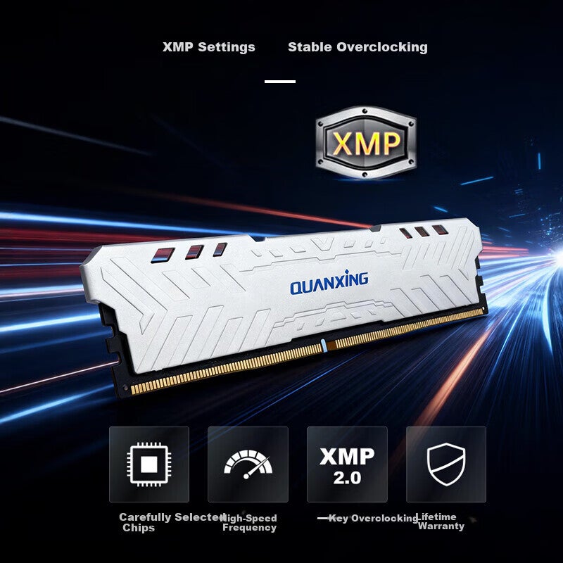 JD Jing Zao كوانشينج DDR4 3200MHz ذاكرة الوصول العشوائي المكتبية 8GB مع مبرد حراري وحدة واحدة تدعم رفع التردد عالية السرعة مستقرة متوافقة مع الألعاب والمكاتب H3200 - Image 1