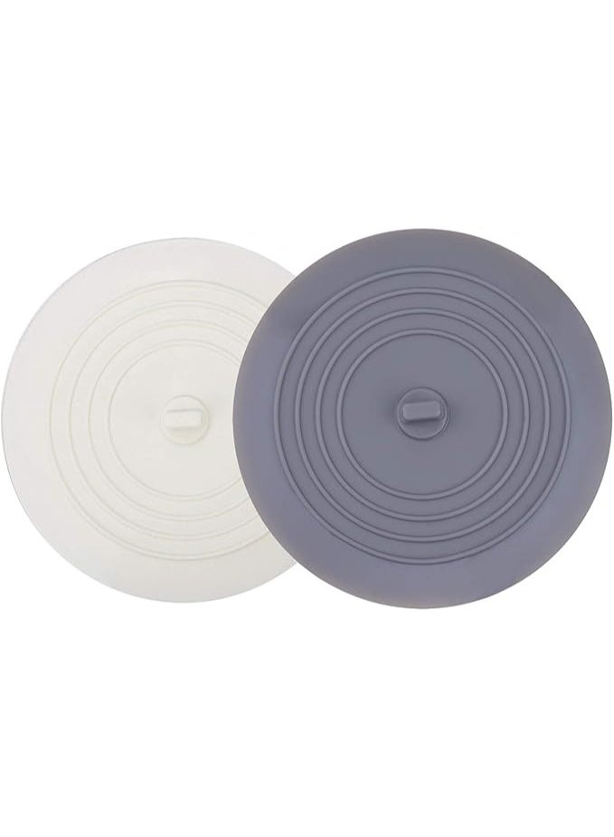 Tub Stopper 2 Pack, 6 inches Large Silicone Drain Plug Hair Stopper Flat Suction Cover for Kitchen Bathroom Accessories and Laundry - Image 1