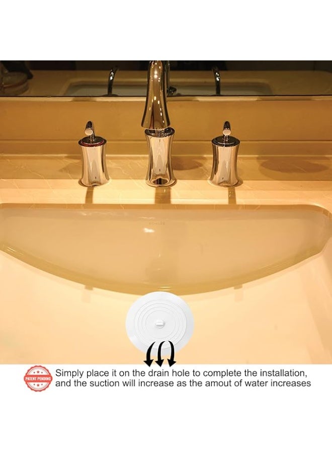 Tub Stopper 2 Pack, 6 inches Large Silicone Drain Plug Hair Stopper Flat Suction Cover for Kitchen Bathroom Accessories and Laundry - Image 3
