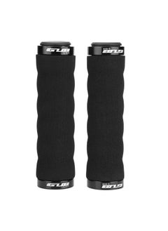Dilwe Bicycle Grips 1 Pair Anti Slip Sponge Handlebar Grip With Lock On Ring For Cycling Mountain Road Bikes(Black) 