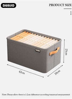 DUNISO 3 Pieces Foldable Closet Storage Organizer, Washable Closet Storage Boxes with Carrying Handles, Stackable Wardrobe Clothes Organizer, Closet Storage Basket, Cube Storage Bin for Clothes Wardrobe Home Bedroom Office  - Image 4