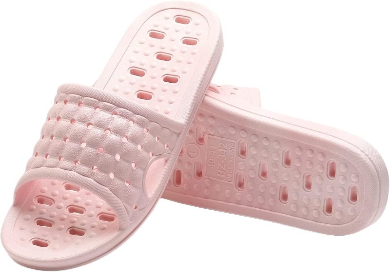 Quick Drying Slippers 38-39 Pink - Anti-Slip Comfortable Shower Slippers for Bathroom Gym Pool Dorm Spa Beach - Image 3