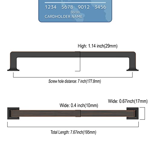 9BUILD 10 Pack 7 Inch Oil Rubbed Bronze Cabinet Pulls Handles for Cabinets - Image 3