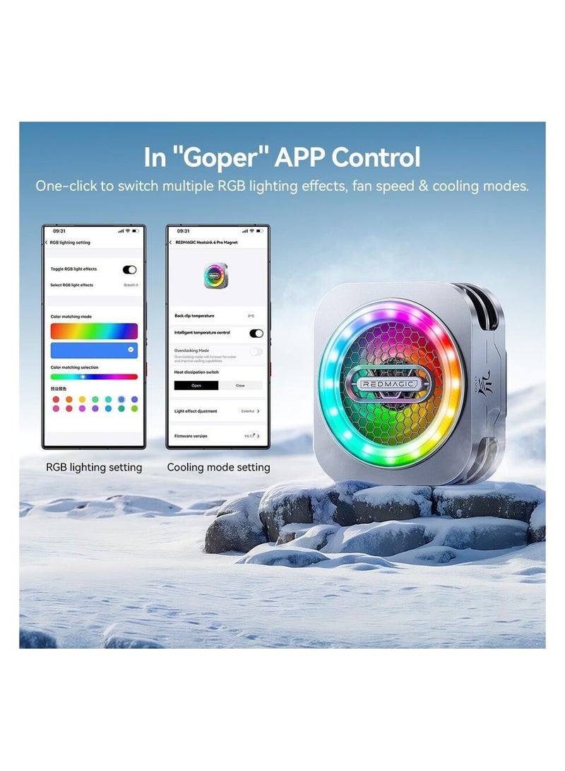 نوبيا ريد ماجيك مبرد هاتف ريد ماجيك 6 برو المغناطيسي مصمم خصيصًا لمحبي الألعاب مثل ببجي موبايل وكول أوف ديوتي، مزود بمروحة تبريد فائقة بقدرة 30 واط، ومشتت حراري من الجرافين لتبديد الحرارة بكفاءة عالية. يتم تثبيته بسهولة باستخدام مشبك قابل للتعديل يمكن استخدامه كحامل، كما يأتي مع لوحة مغناطيسية للتثبيت المباشر على الأجهزة الداعمة. يدعم الهواتف الذكية، الأجهزة اللوحية، الآيباد، وحتى أجهزة Steam Deck. مثالي لتقليل حرارة الجهاز أثناء جلسات اللعب المكثفة. - Image 4