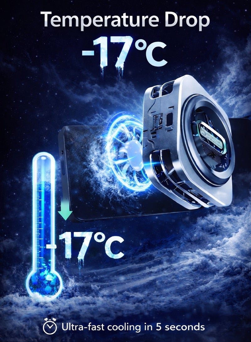 Nubia Red Magic Phone Cooler RedMagic 6 Pro Magnetic Phone/Tablet Cooler – 30W Ultra-Cooling Gaming Fan with Graphene Heatsink, Magnetic Mount & Clip – Cooling Fan For Smartphones, Tablets, iPad & Steam Deck (Perfect for PUBG Mobile, COD & More) - Image 3