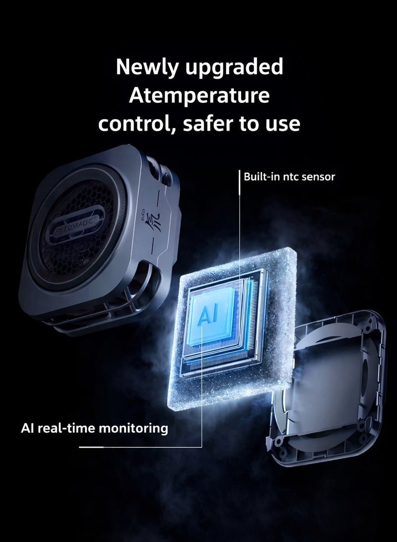 Nubia Red Magic Phone Cooler RedMagic 6 Pro Magnetic Phone/Tablet Cooler – 30W Ultra-Cooling Gaming Fan with Graphene Heatsink, Magnetic Mount & Clip – Cooling Fan For Smartphones, Tablets, iPad & Steam Deck (Perfect for PUBG Mobile, COD & More) - Image 5