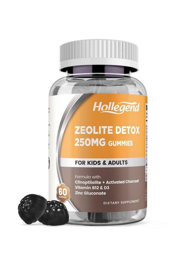 Hollegend جومي زيو لايت ديتوكس للأطفال مع الفحم النشط، زيو لايت كلينوبتيلوليت مع فيتامين ب12 و د3 للأطفال والبالغين، مكمل زيو لايت القابل للمضغ لدعم الجهاز الهضمي والمناعة، بنكهة التوت الأزرق، 60 حبة - Image 1