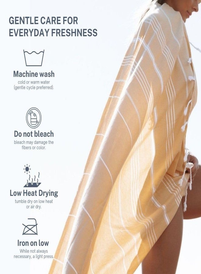9Threads Cotton Turkish Beach Towel with Towels Oversized 36"x72" Pool Absorbent Extra Large Quick Dry Sand Travel Towel (Desert Sand, 4 Pack) - Image 5