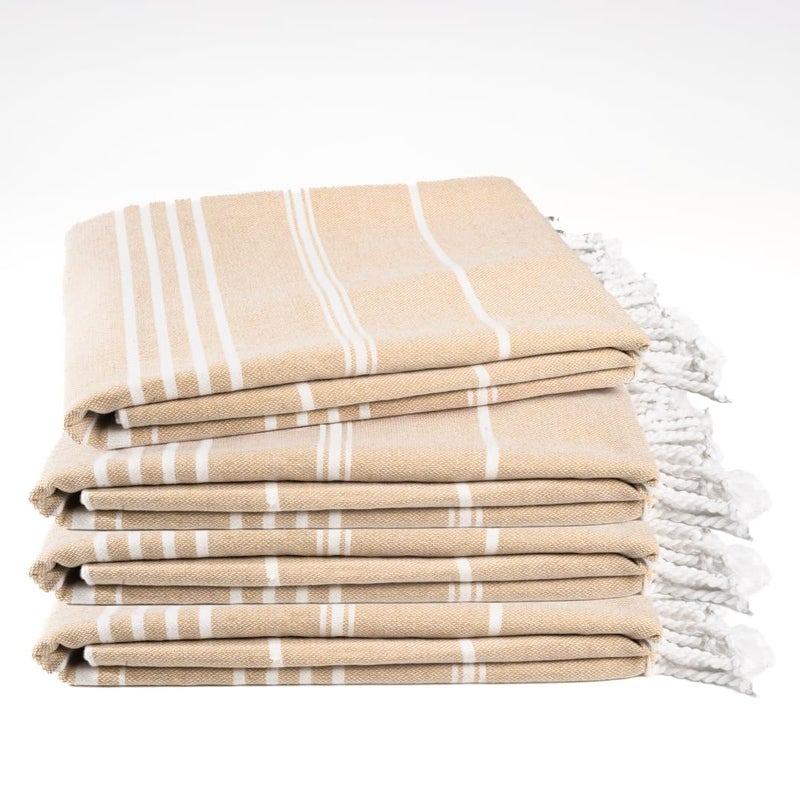 9Threads Cotton Turkish Beach Towel with Towels Oversized 36"x72" Pool Absorbent Extra Large Quick Dry Sand Travel Towel (Desert Sand, 4 Pack) - Image 1