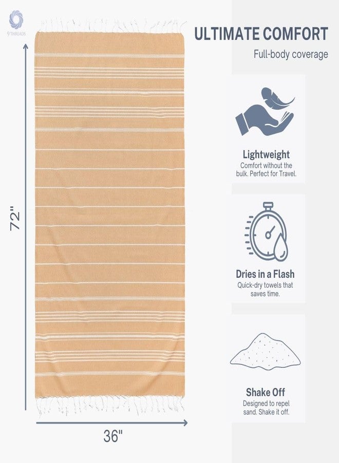 9Threads Cotton Turkish Beach Towel with Towels Oversized 36"x72" Pool Absorbent Extra Large Quick Dry Sand Travel Towel (Desert Sand, 4 Pack) - Image 4