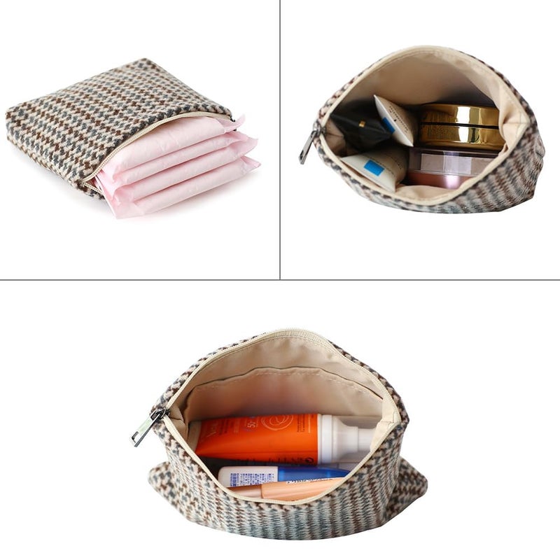 BBORGDC Small Cosmetic Bag Set of 3 for Purse, Tweed Makeup Bags, 3 Sizes Zipper Pouch Organizer for Travel & Toiletries, Gift for Her Birthday, Bridesmaid & Best Friend - Image 4
