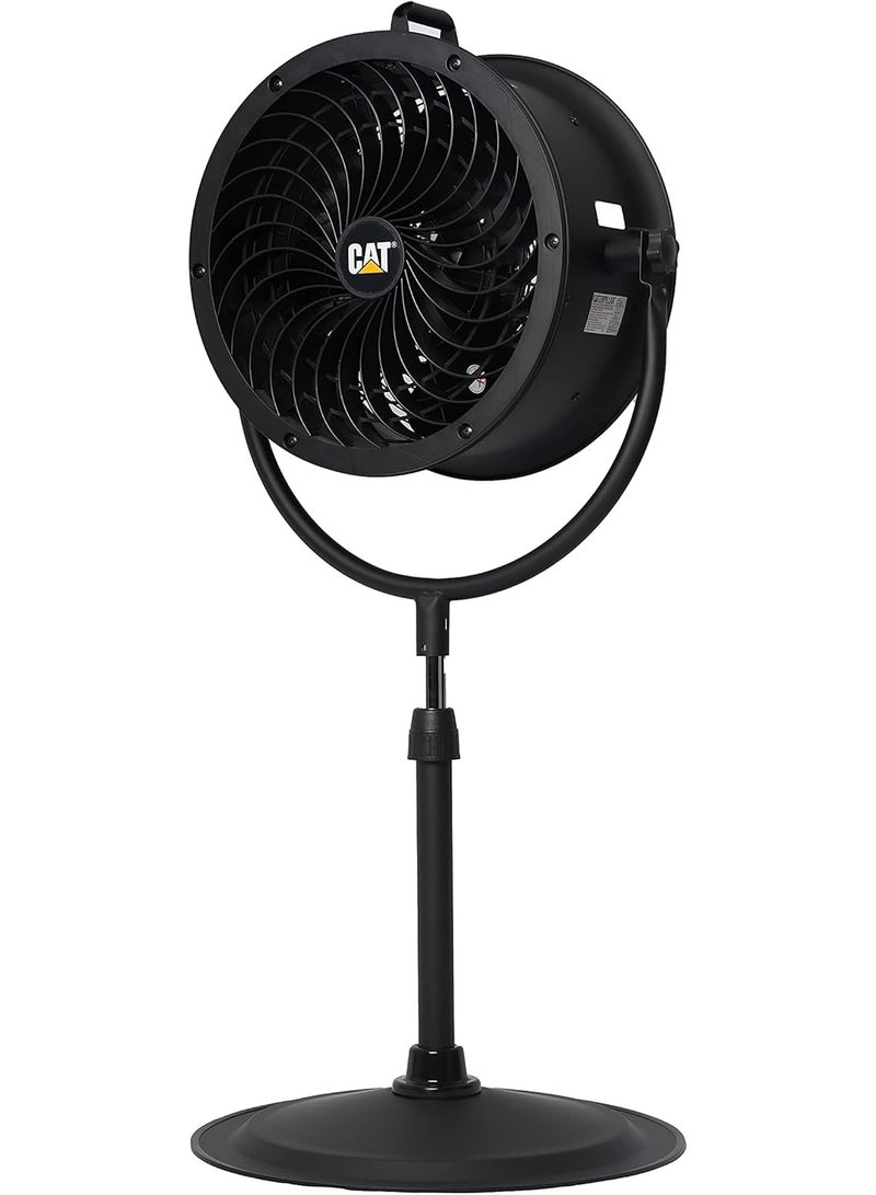 Catterpillar Caterpillar 14-Inch High Velocity Industrial Pedestal Fan – 4-Speed, Oscillating Tilt-Head, Adjustable Height – Heavy Duty Floor Fan for Home, Garage, Warehouse & Workshop – Black - Image 1