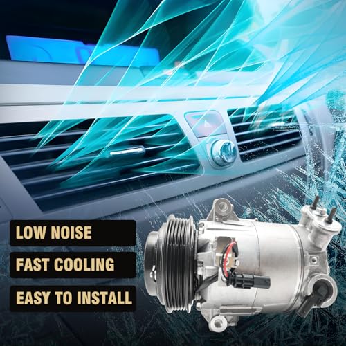Aspligo Air Conditioner AC Compressor Fits for Chevrolet Malibu Impala Malibu Limited 2.0L 2.5L 2013-2018, for Buick Regal 2.0L 2.4L 2014-2017, with A/C Clutch, Replaces 22910274, 22947668 - Image 4