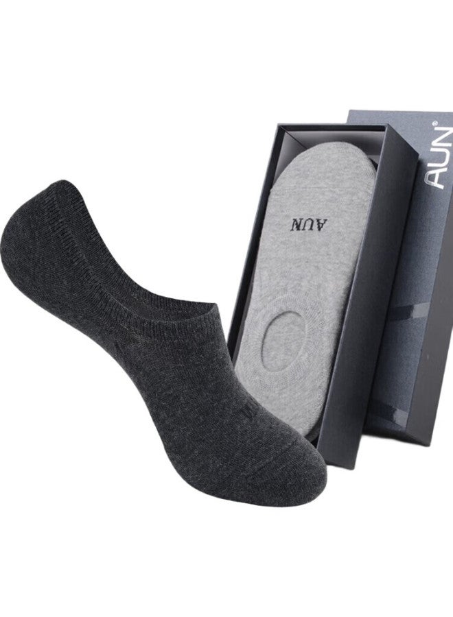 AUN Men'S Socks, Silver Ion Odor-Resistant Socks, Invisible Socks, Thin Breathable Antibacterial Solid Color Boat Socks For Men, One Size Fits All - Image 3