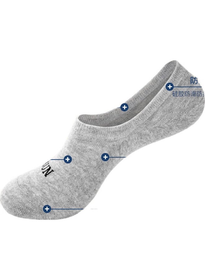 AUN Men'S Socks, Silver Ion Odor-Resistant Socks, Invisible Socks, Thin Breathable Antibacterial Solid Color Boat Socks For Men, One Size Fits All - Image 2