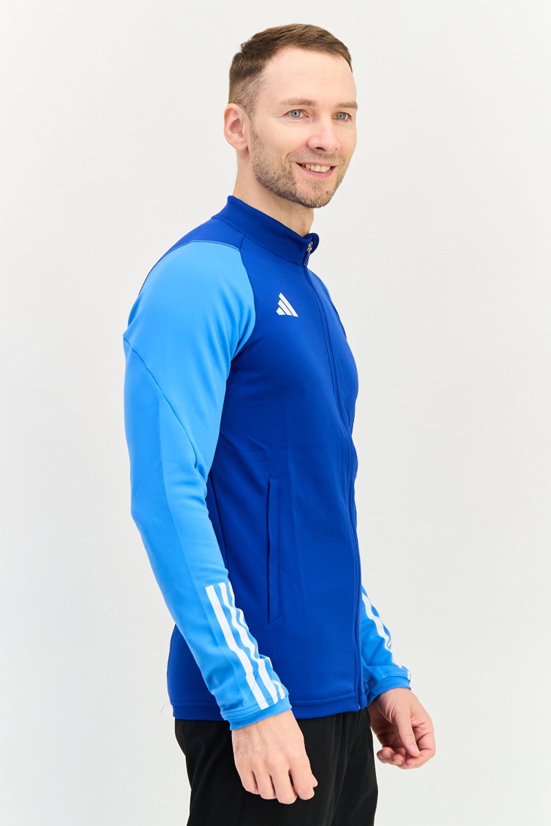 Adidas جاكيت تدريب رياضي للرجال بأكمام طويلة، أزرق ملكي - Image 2