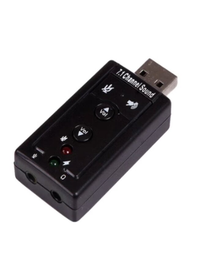 7.1 Channel USB External Sound Card Audio Adapter Black - Image 1