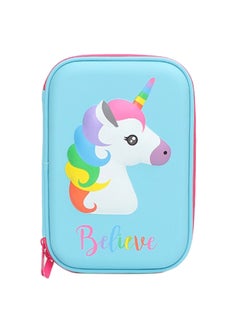 Loquat Unicorn Printed Pencil Case Blue 