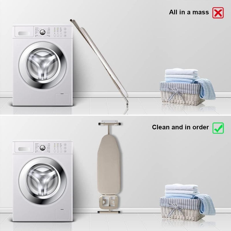 Exclen Ironing Board Hanger Wall Mount Ironing Board Holder Organizer Wall Rack for Laundry Rooms Storage Rack Hanging Shelf Hanger (White) - Image 5