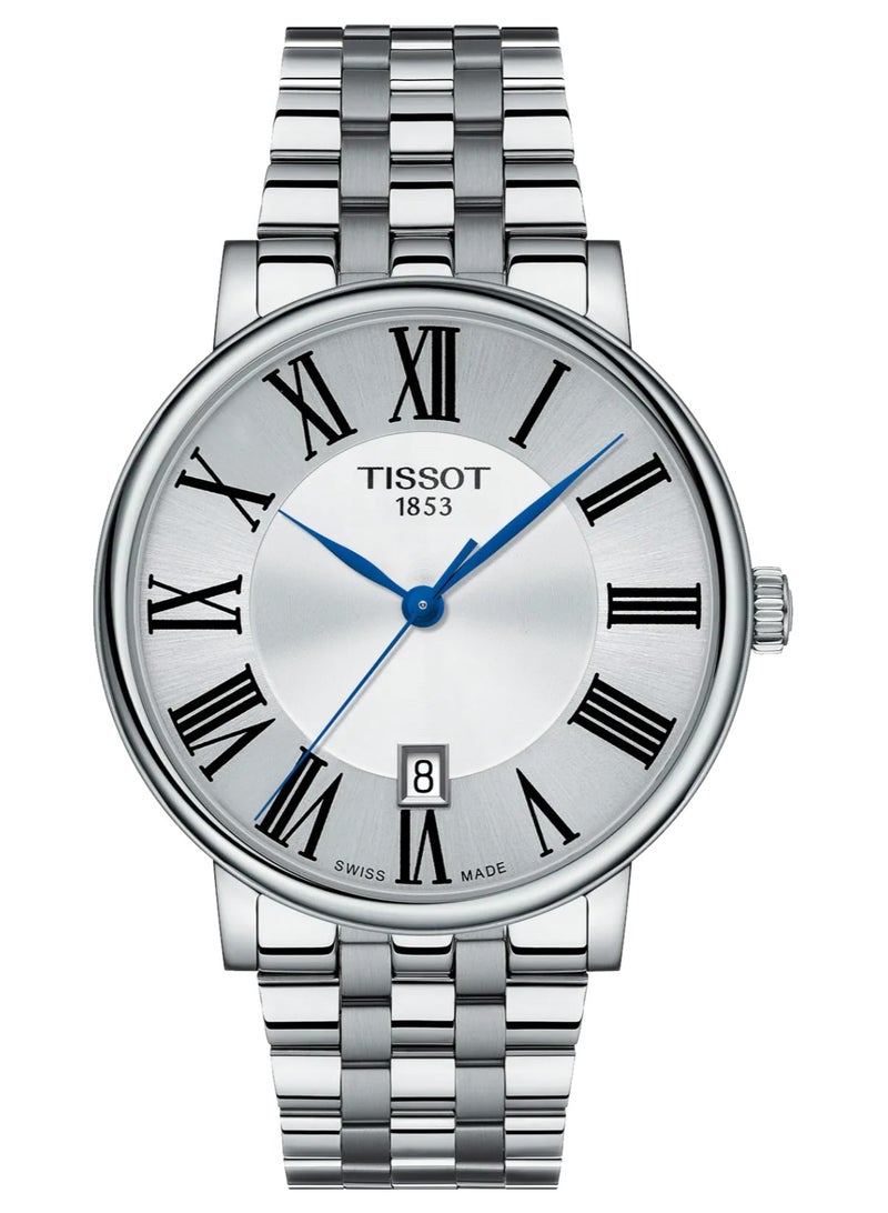TISSOT Carson Premium Silver Dial Silver Steel Strap Watch for Men - T122.417.11.033.00 - Image 1