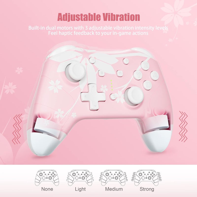 Mytrix Wireless Controller for Windows PC iOS Android Steam Deck, Bluetooth Controller with Programmable Buttons, Turbo & Vibration - Pink - Image 5