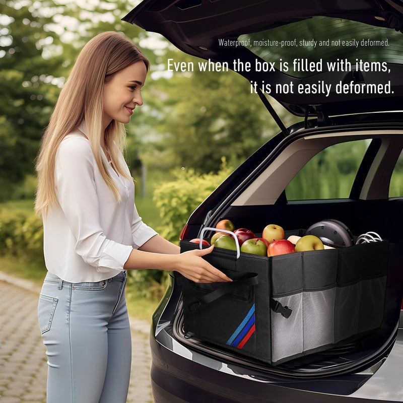 Junsungo Car Trunk Organizer, Portable, Collapsible, Waterproof, Oxford Cloth, Aluminum Handle, Ideal for SUVs, Cars, Camping, Storage - Image 3