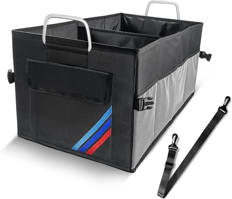 Junsungo Car Trunk Organizer, Portable, Collapsible, Waterproof, Oxford Cloth, Aluminum Handle, Ideal for SUVs, Cars, Camping, Storage - Image 1
