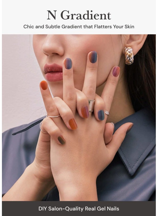 ohora Semi Cured Gel Nail Strips (N Gradient) - Blue, Ombre, Works with Any UV/LED Nail Lamps, Salon-Quality, Easy to Apply & Remove - Christmas Gel Nail Wraps, stickers, Christmas stockings - Image 2