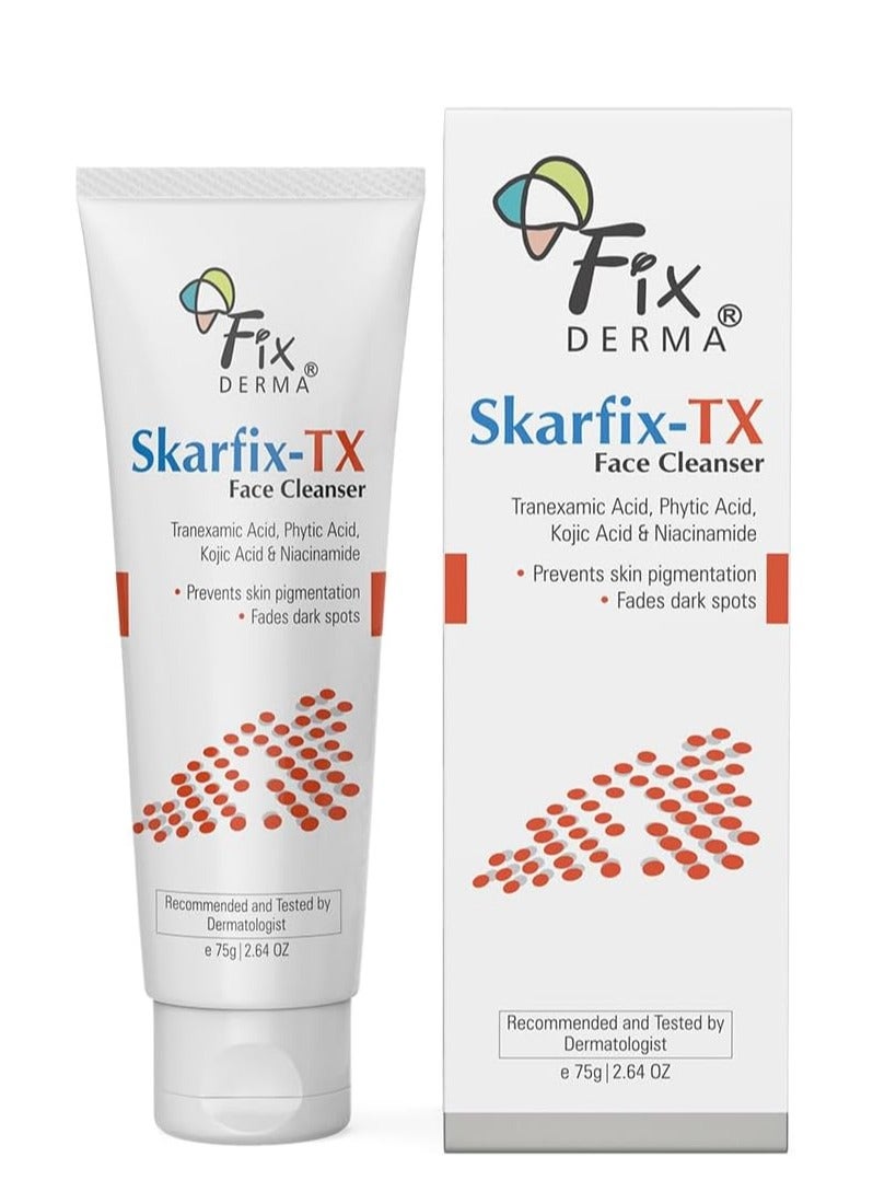FIXDERMA Skarfix -TX Face Cleanser with Tranexamic Acid, Kojic Acid & Niacinamide | Kojic Acid Face Wash | Pigmentation Face Wash for All Skin Types | Face Wash for Women | Face Wash Men - 75gm - Image 1
