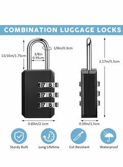 Generic Locks Travel, Combination Lock, Bag Lock, 6 Pack, 3 Digit ...
