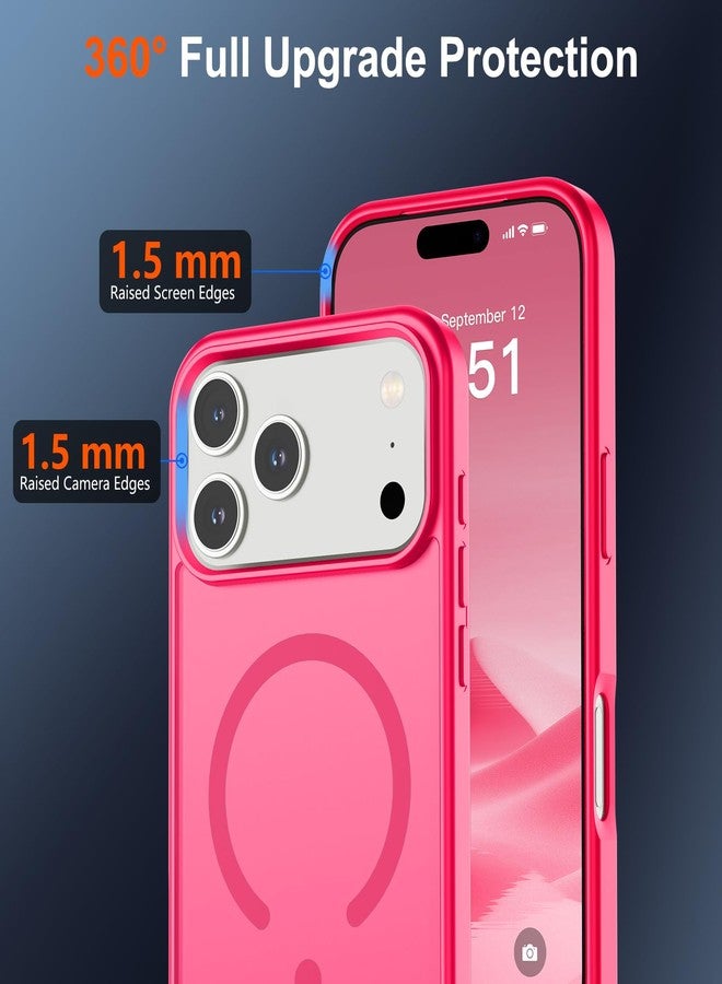 SUPFINE Magnetic for iPhone 17 Pro Case (Compatible with MagSafe)(Military Grade Drop Protection) Translucent Matte Shockproof with Anti-Fingerprint Phone Cover 2025,Hot Pink - Image 4