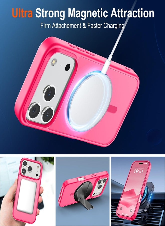 SUPFINE Magnetic for iPhone 17 Pro Case (Compatible with MagSafe)(Military Grade Drop Protection) Translucent Matte Shockproof with Anti-Fingerprint Phone Cover 2025,Hot Pink - Image 5