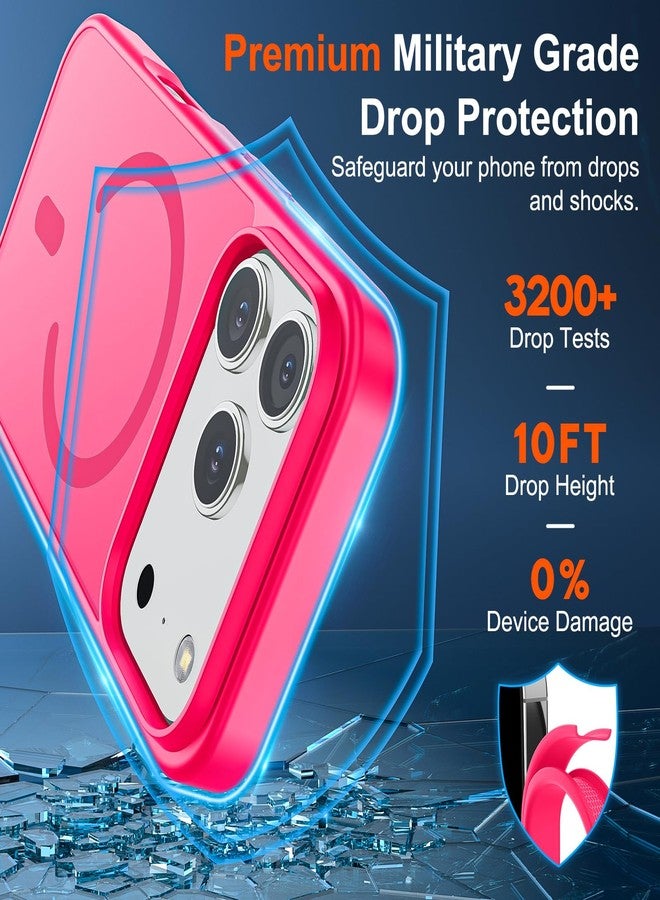 SUPFINE Magnetic for iPhone 17 Pro Case (Compatible with MagSafe)(Military Grade Drop Protection) Translucent Matte Shockproof with Anti-Fingerprint Phone Cover 2025,Hot Pink - Image 3