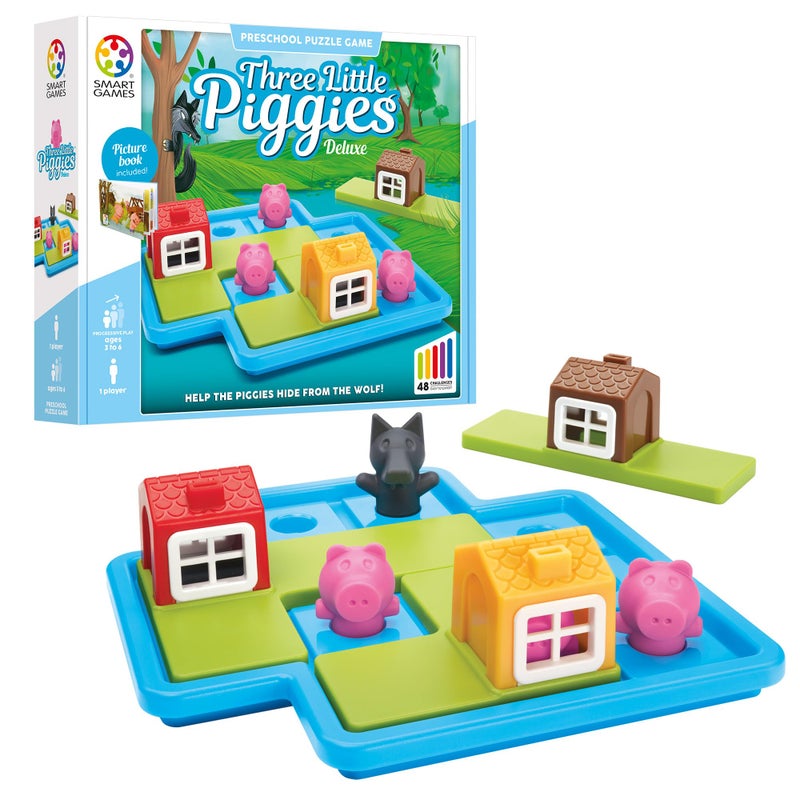 SmartGames Three Little Piggies  Preschool Logic Puzzle Game with 48 Challenges and Storybook  Educational Fairy Tale Puzzle for Kids Ages 3 to Develop Spatial Reasoning and ProblemSolving Skills - Image 3