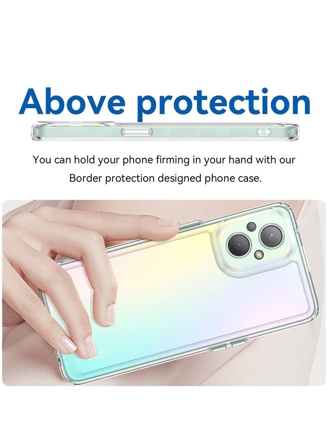 Case Cover For OPPO A96 5G Colorful Series Acrylic + TPU Phone Case(Transparent)